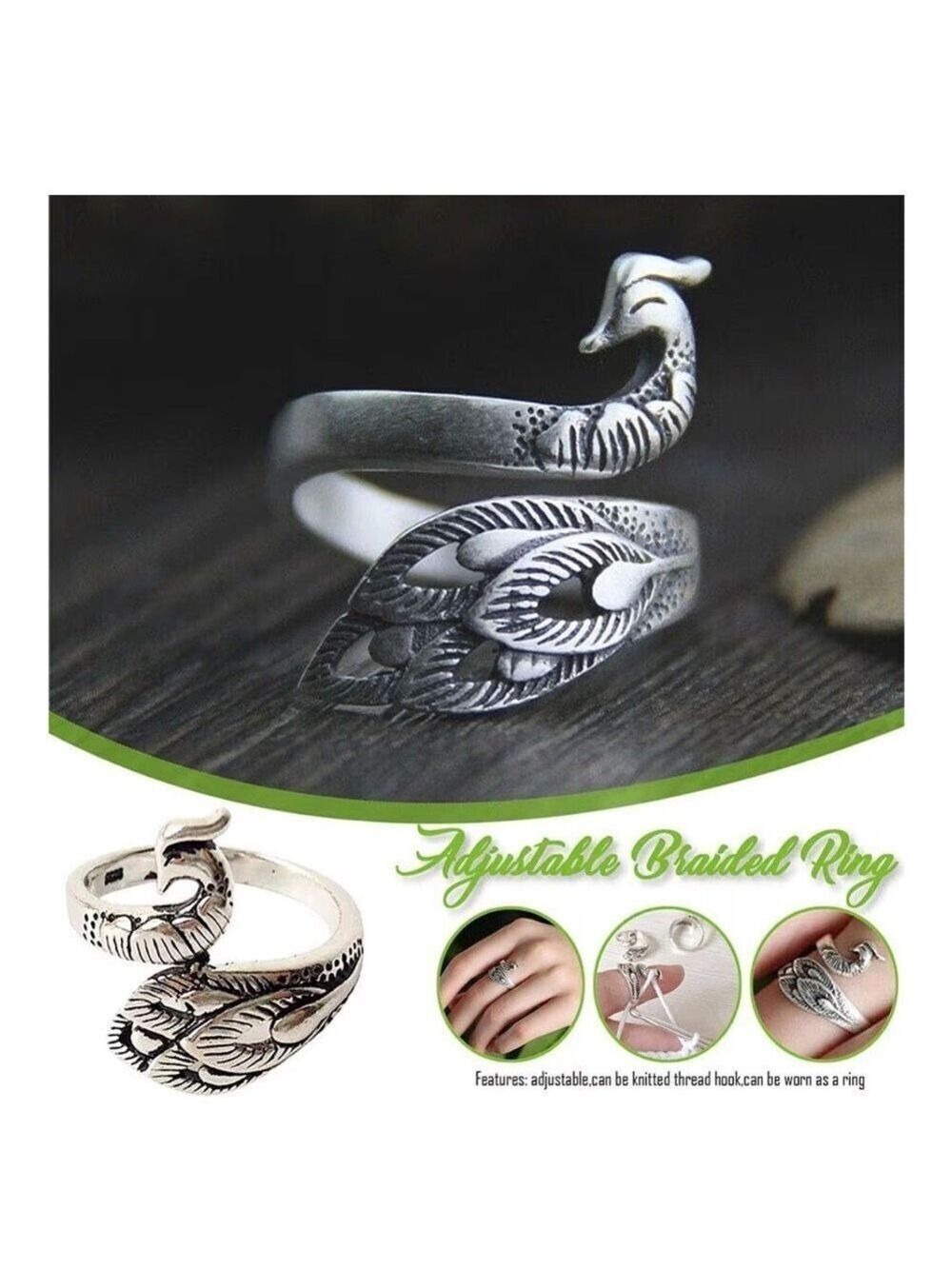 CROCHET Yarn Hook Rings Set of 3 New